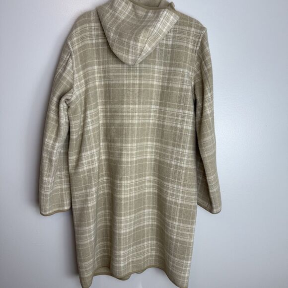 Coldwater Creek Women’s Long Plaid Button Jacket Wool Blend Oversized Women’s S - Picture 9 of 13